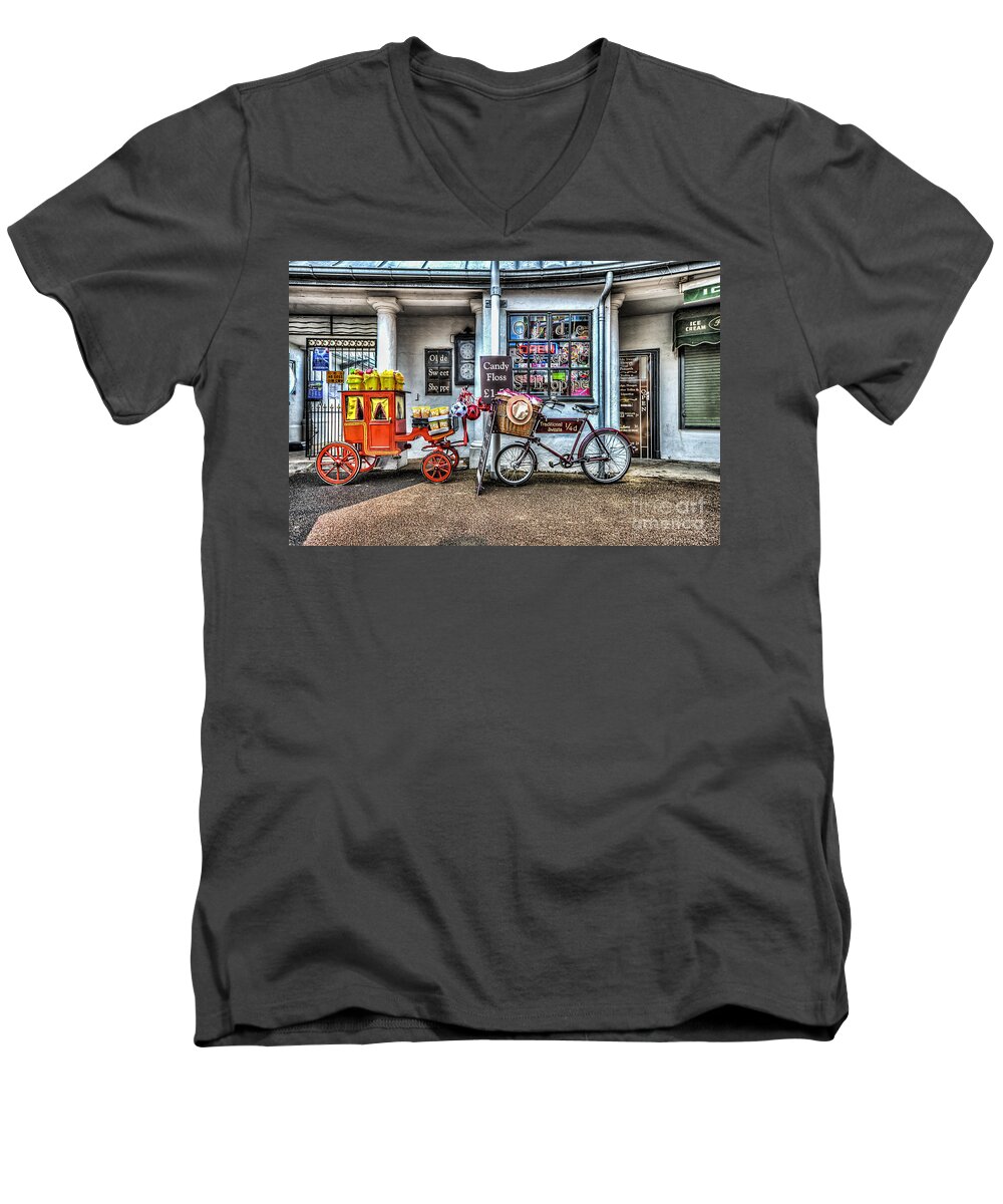 Ye Olde Sweet Shoppe Men's V-Neck T-Shirt featuring the photograph Ye Olde Sweet Shoppe by Steve Purnell