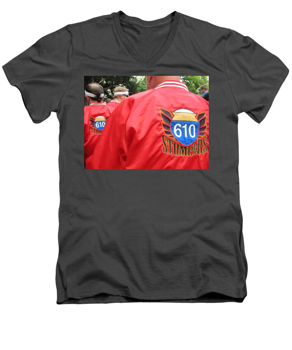 610 Stompers Men's V-Neck T-Shirt featuring the photograph 610 Stompers - New Orleans LA by Deborah Lacoste