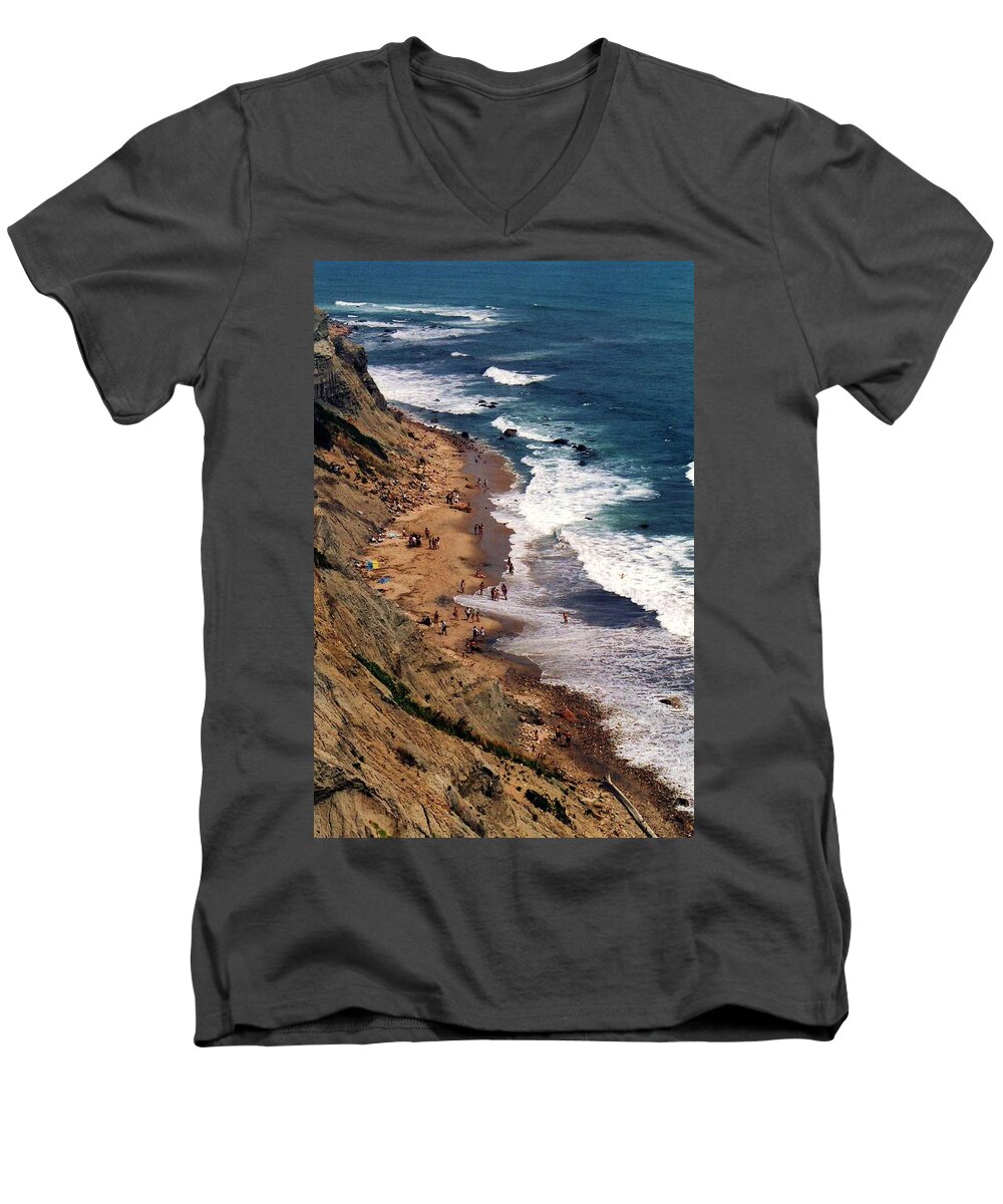 Landscapes Men's V-Neck T-Shirt featuring the photograph Block Island #1 by John Scates