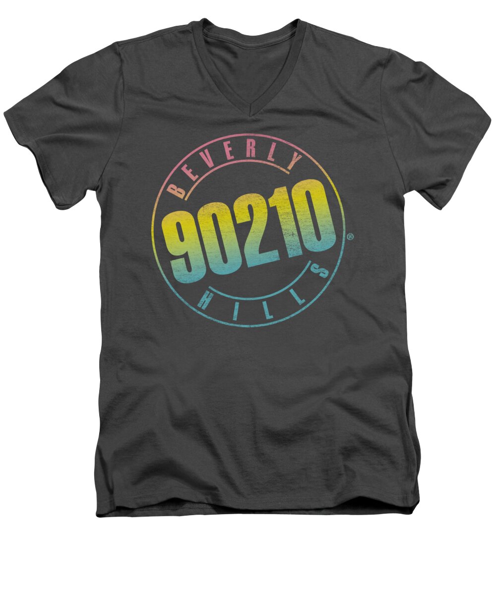 90210 Men's V-Neck T-Shirt featuring the digital art 90210 - Color Blend Logo by Brand A