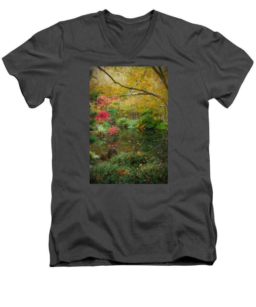 Decorative Artwork Men's V-Neck T-Shirt featuring the photograph A Fall Afternoon by Mary Buck
