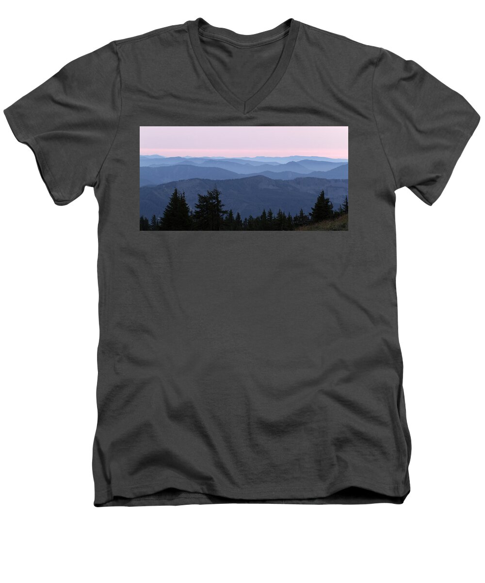 A View From Timberline Men's V-Neck T-Shirt featuring the photograph A View from Timberline by Wes and Dotty Weber