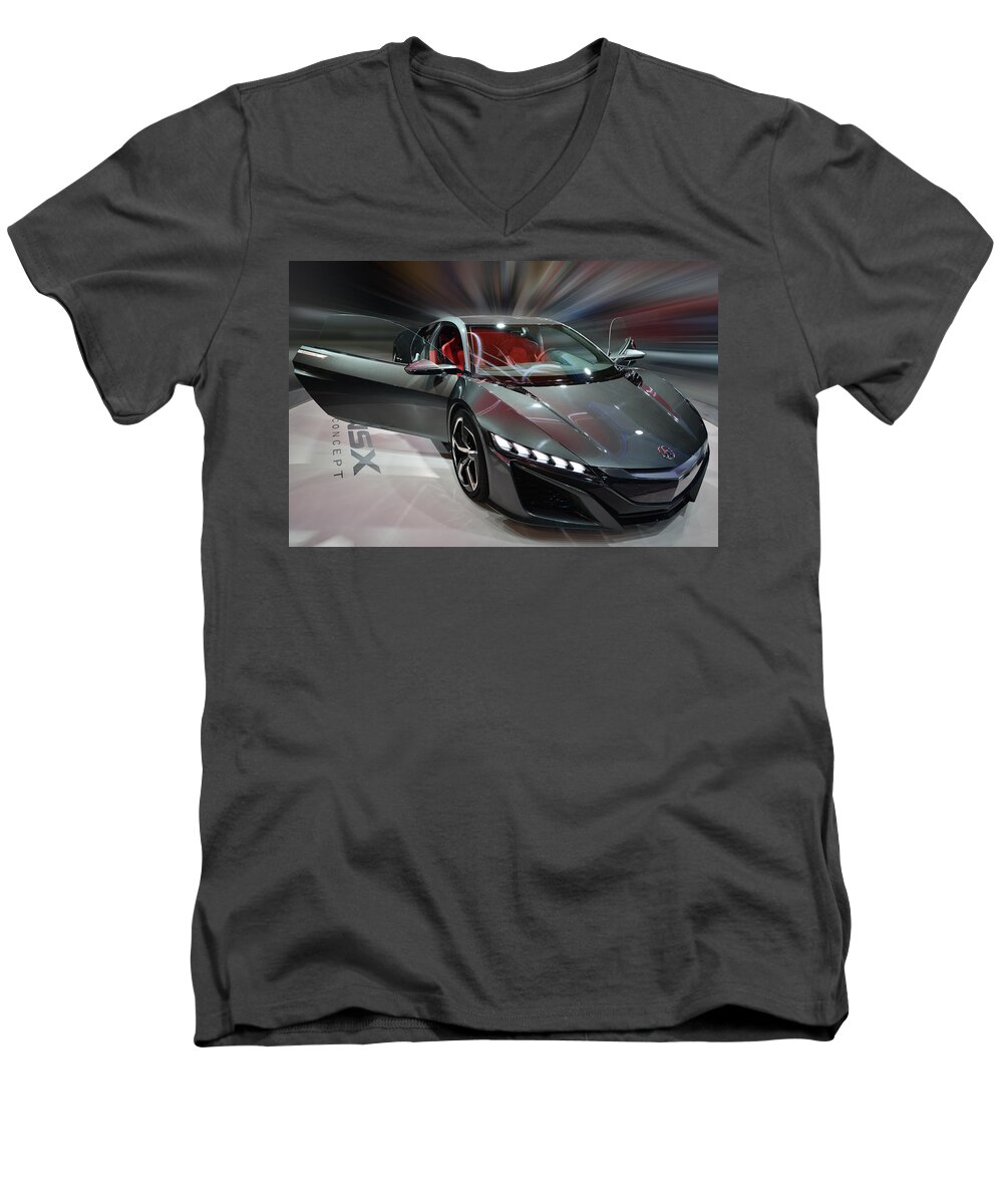 Acura Men's V-Neck T-Shirt featuring the photograph Acura NSX Concept 2013 by Dragan Kudjerski