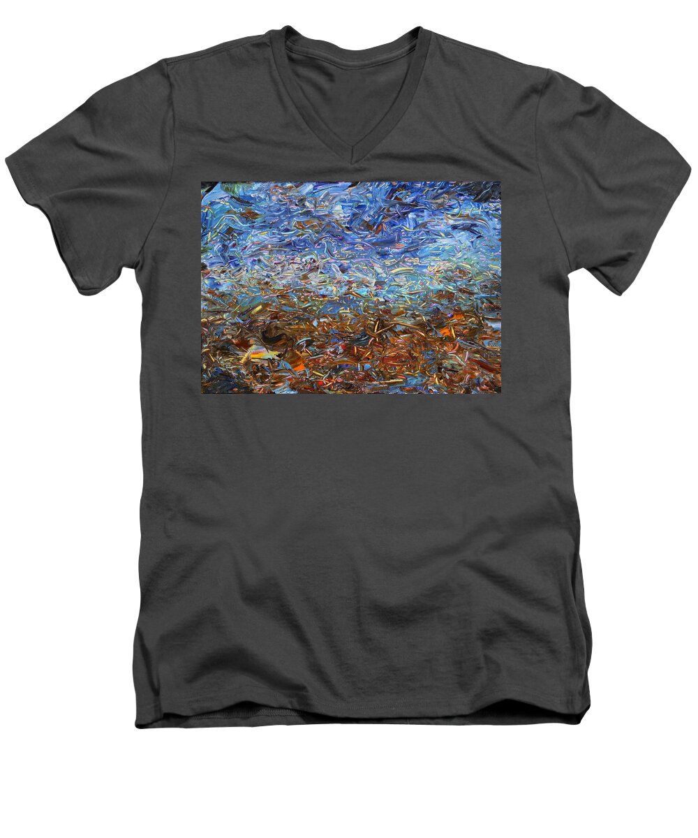 Landscape Men's V-Neck T-Shirt featuring the painting After a Rain by James W Johnson
