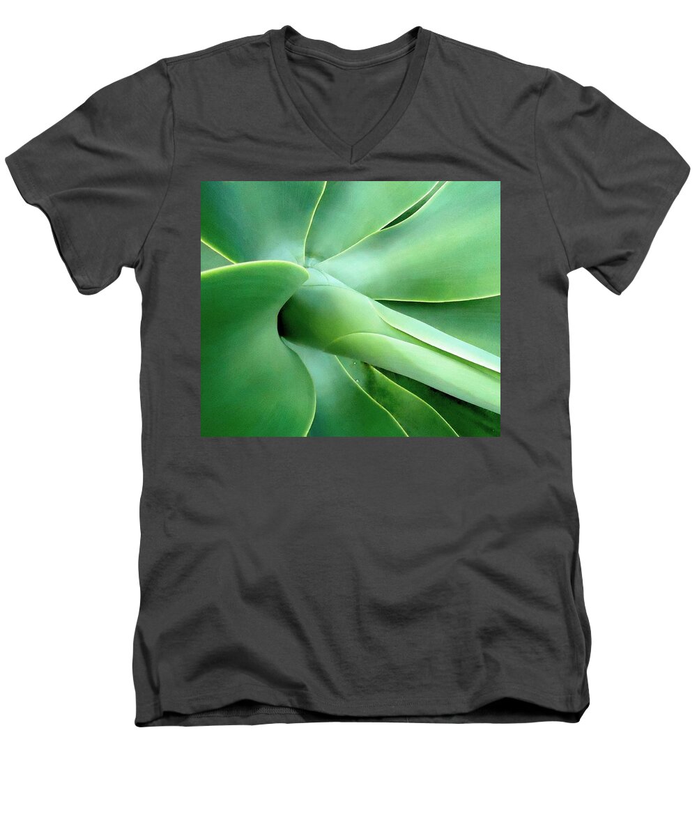 Agave Men's V-Neck T-Shirt featuring the photograph Agave Heart by Peter Mooyman