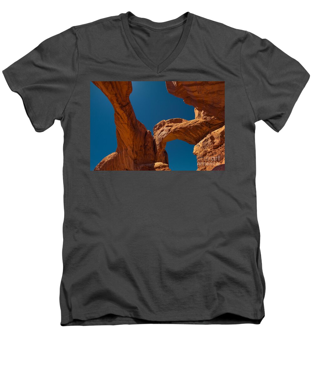Stone Arches Men's V-Neck T-Shirt featuring the photograph Arches NP by Juergen Klust