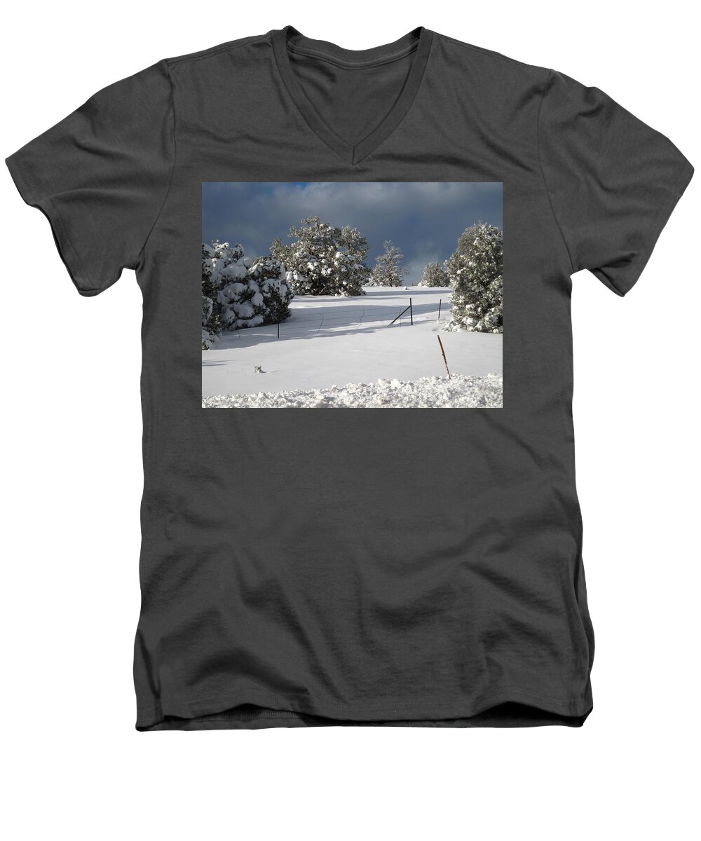  Men's V-Neck T-Shirt featuring the photograph Arizona Snow 3 by Gregory Daley MPSA