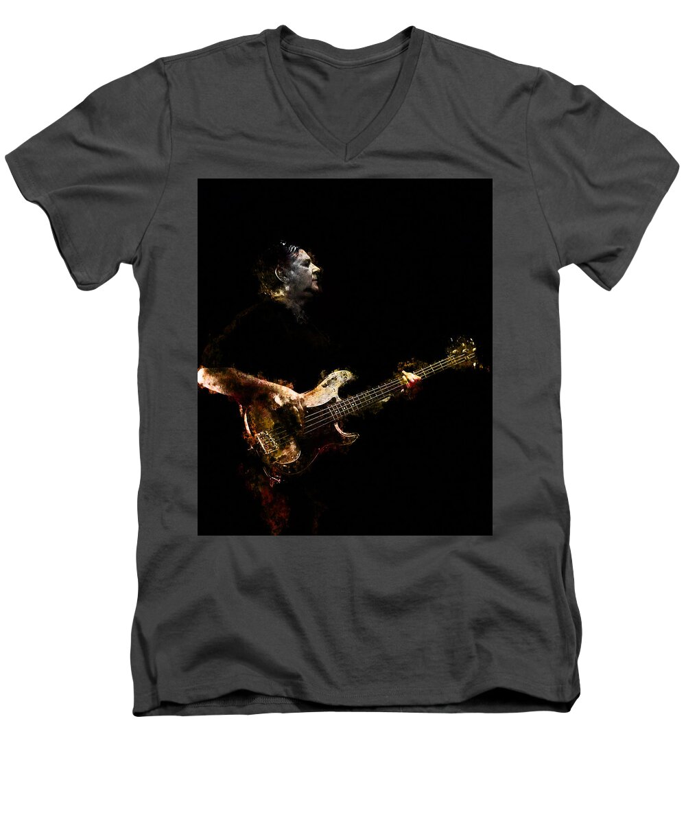 Bass Men's V-Neck T-Shirt featuring the photograph Art of Bass by John Rivera