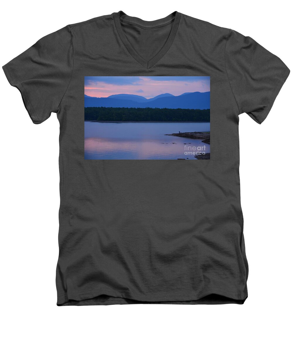 Water Men's V-Neck T-Shirt featuring the photograph Ashokan Reservoir 2 by Cassie Marie Photography