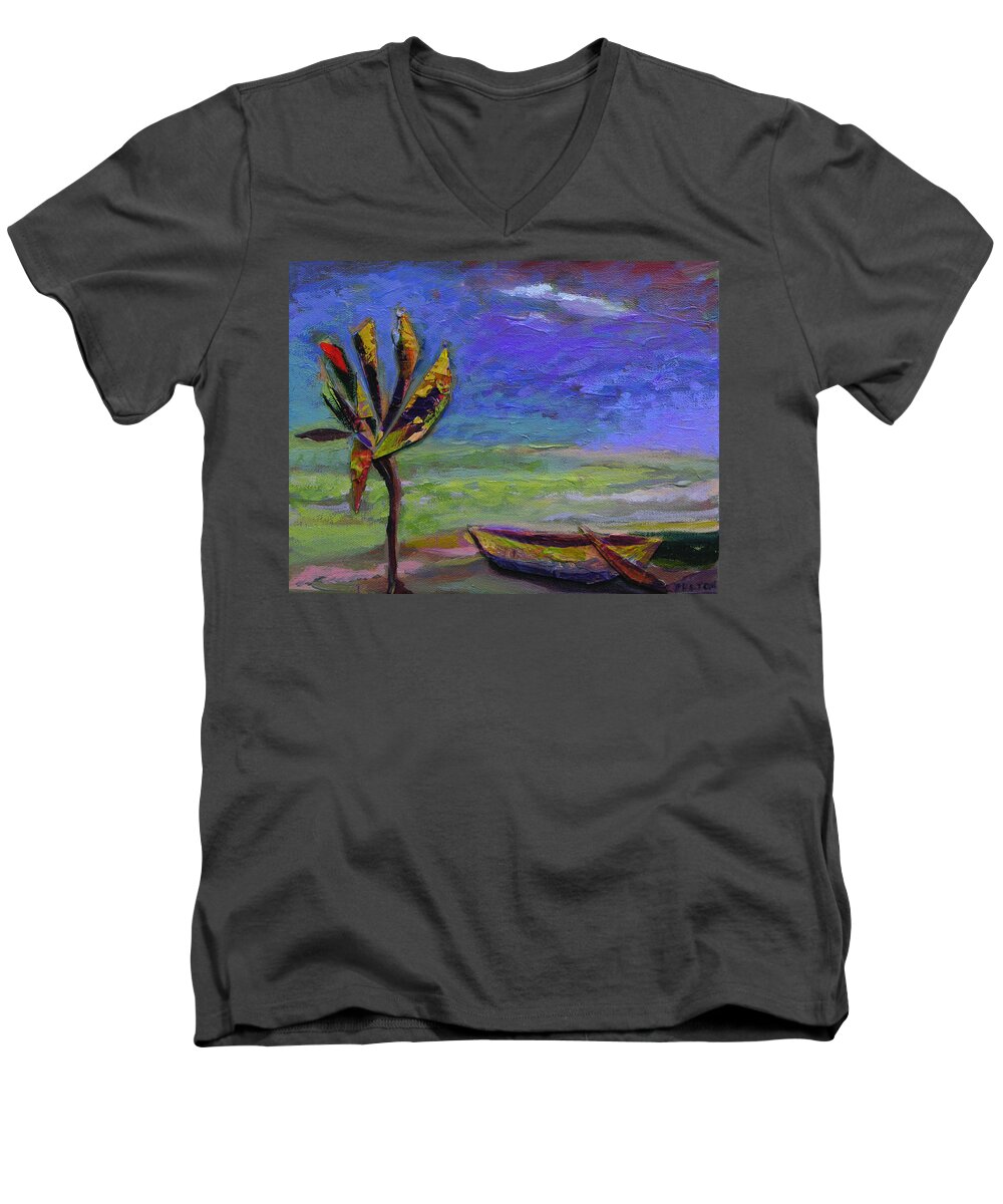 Bahamas Men's V-Neck T-Shirt featuring the painting Bahamas dreaming... by Julianne Felton