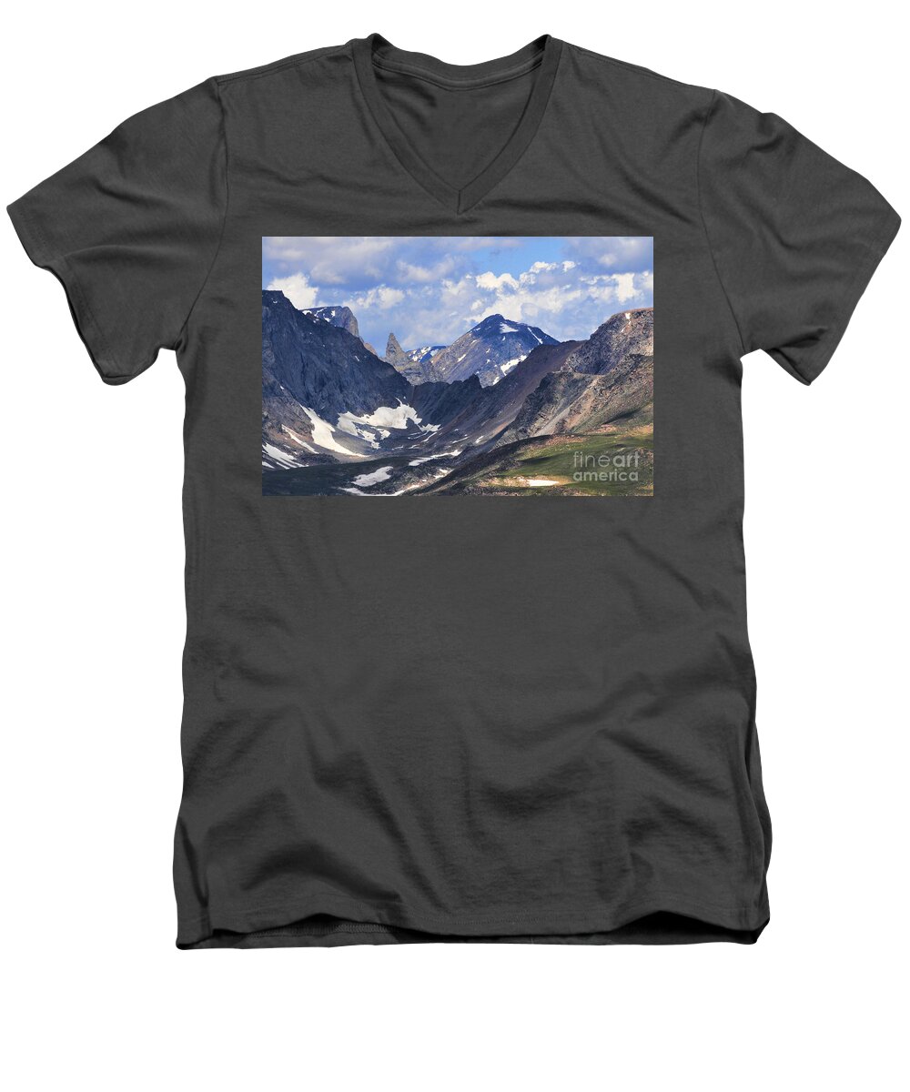 Beartooth Mountain Men's V-Neck T-Shirt featuring the photograph Beartooth Mountain by Gary Beeler
