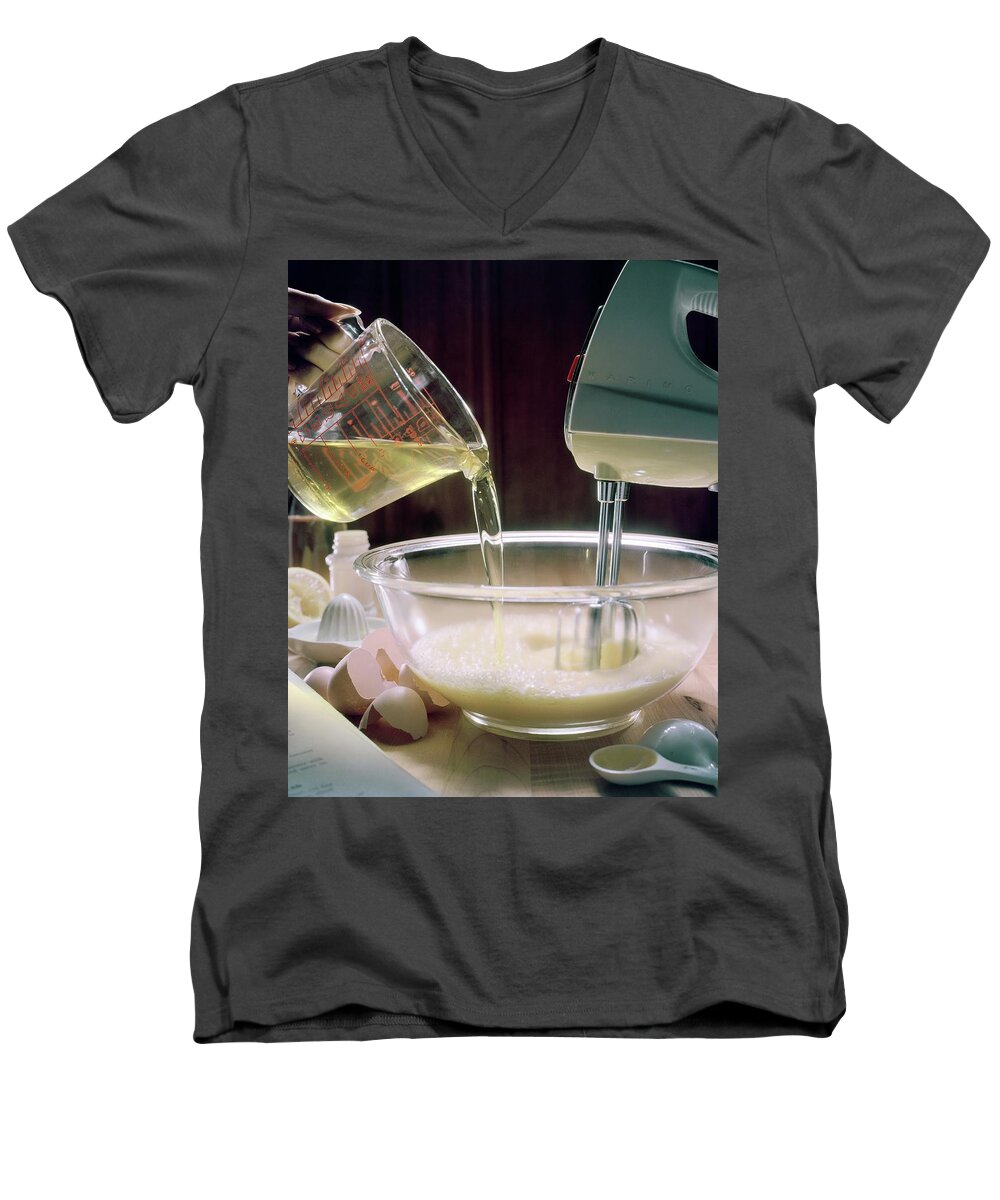 Still Life Men's V-Neck T-Shirt featuring the photograph Beating Eggs by Karen Radkai