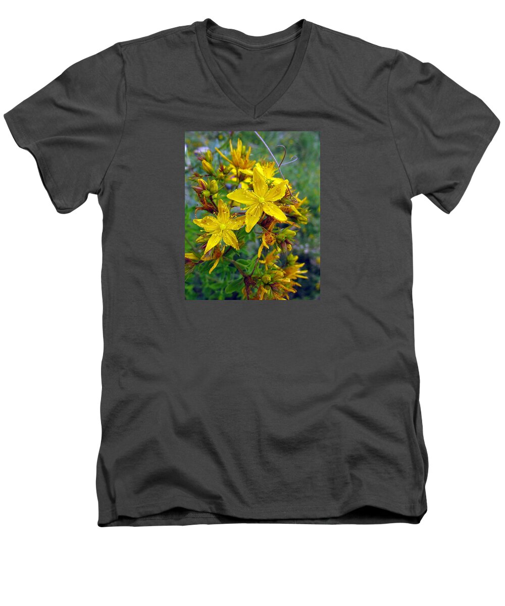 Flowers Men's V-Neck T-Shirt featuring the photograph Beauty in a weed by I'ina Van Lawick