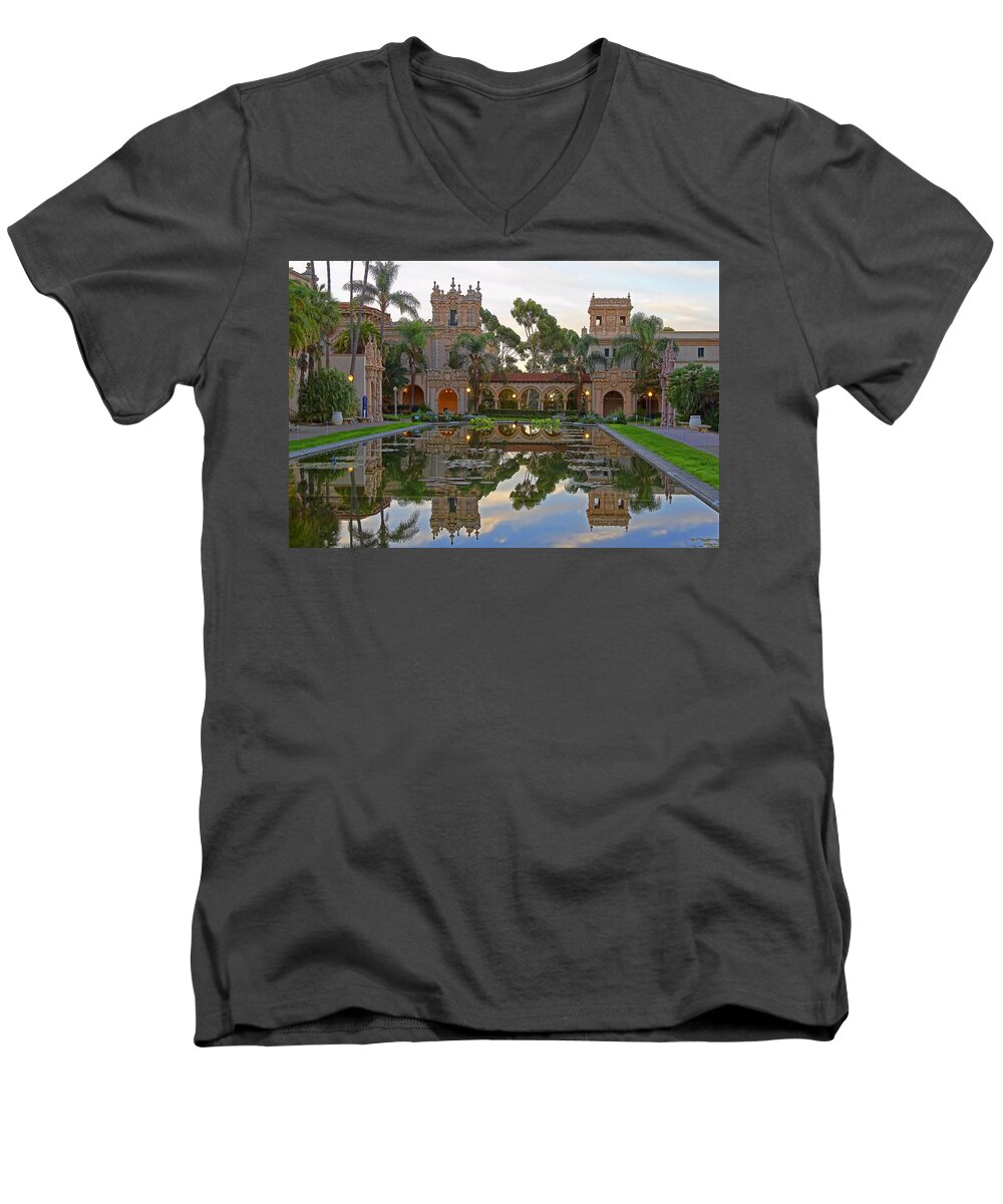 Sunrise Men's V-Neck T-Shirt featuring the photograph Before the Crowds by Gary Holmes