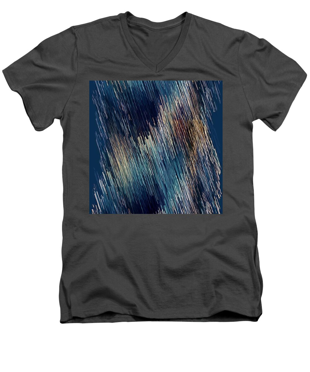 Blue Men's V-Neck T-Shirt featuring the digital art Below Zero by David Manlove