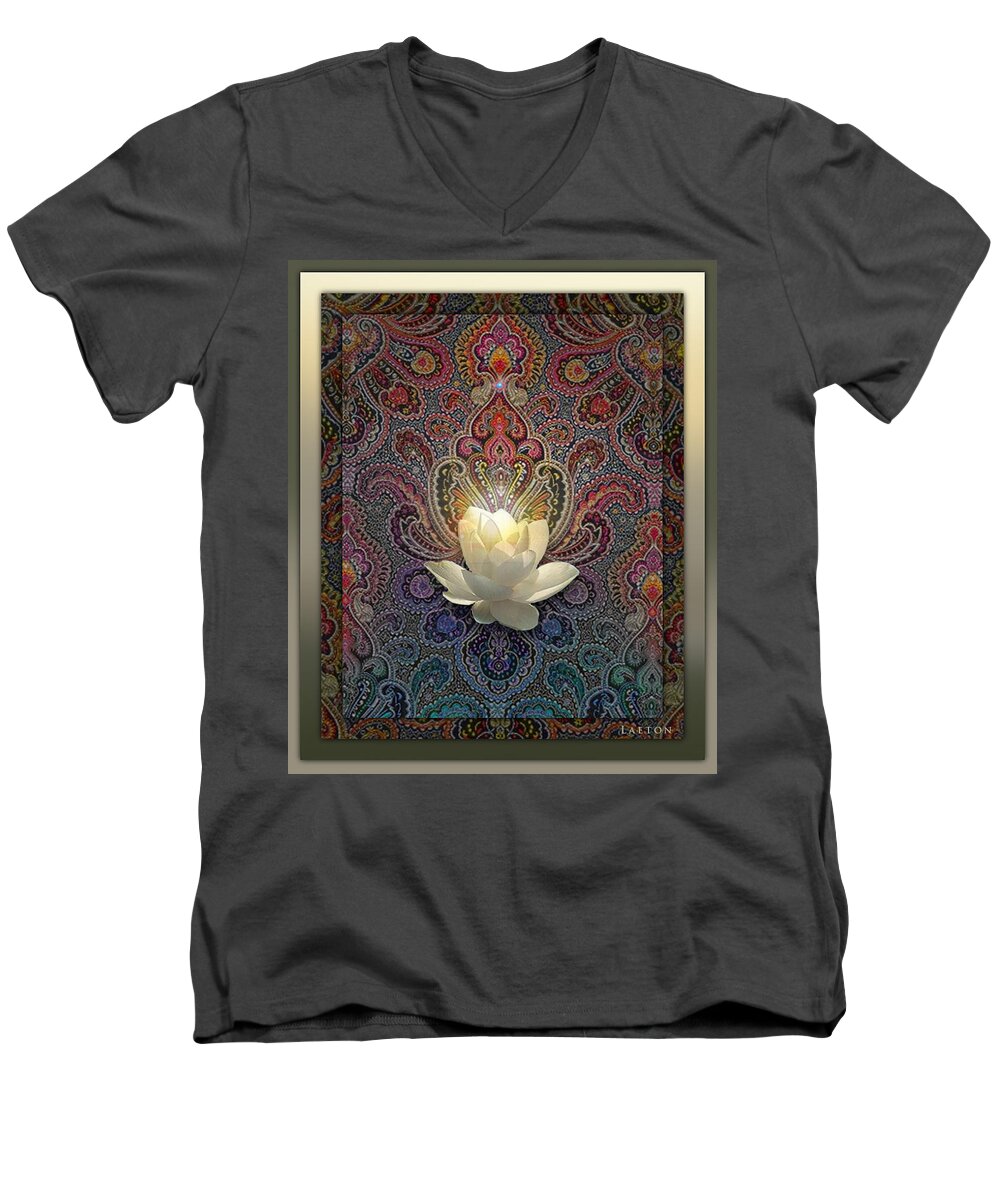 Lotus Men's V-Neck T-Shirt featuring the photograph Bloom by Richard Laeton