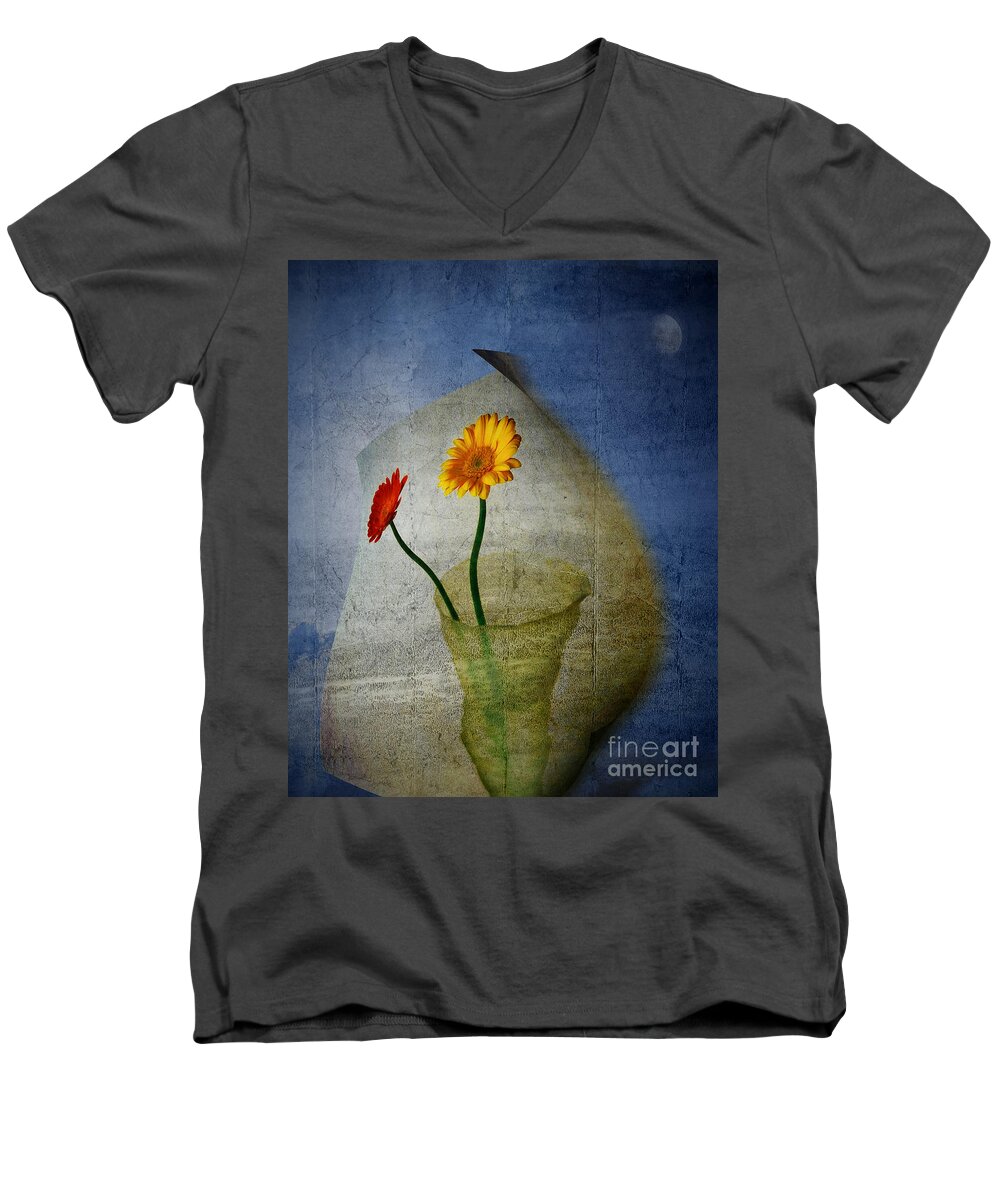Flora Men's V-Neck T-Shirt featuring the digital art Blowing in the Wind by Edmund Nagele FRPS