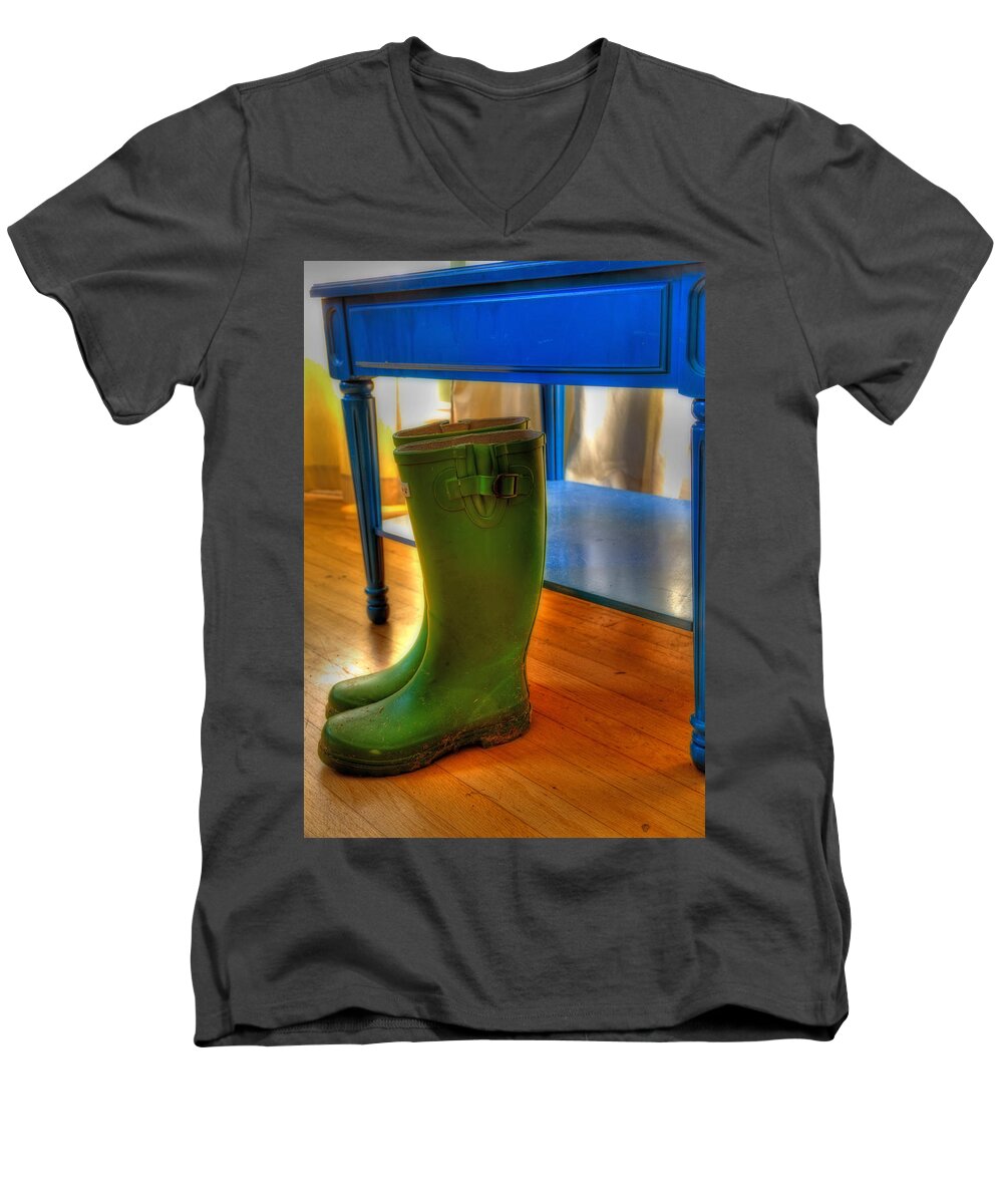 Boot Men's V-Neck T-Shirt featuring the photograph Boots by Mark Alder