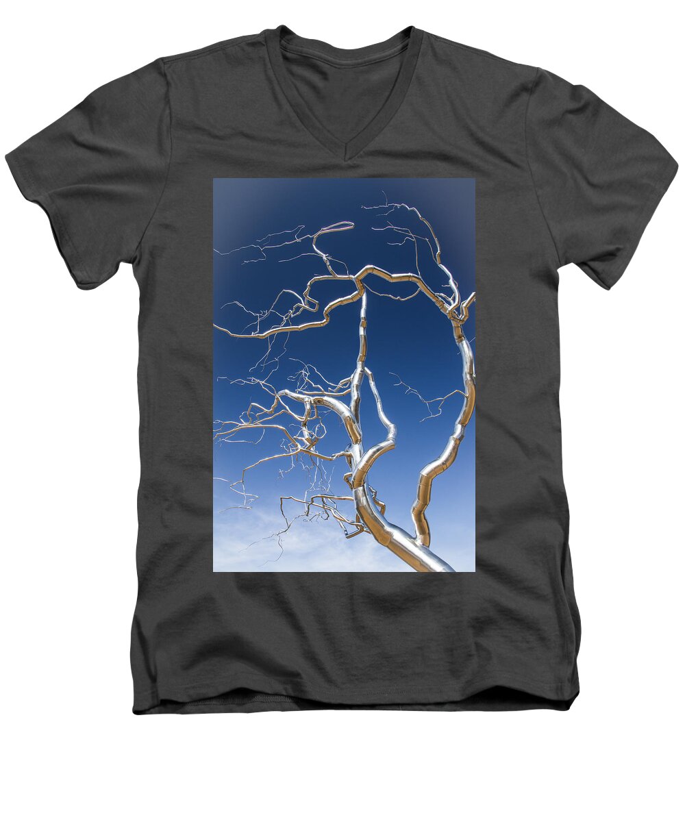 Steven Bateson Men's V-Neck T-Shirt featuring the photograph Branches of Silver by Steven Bateson