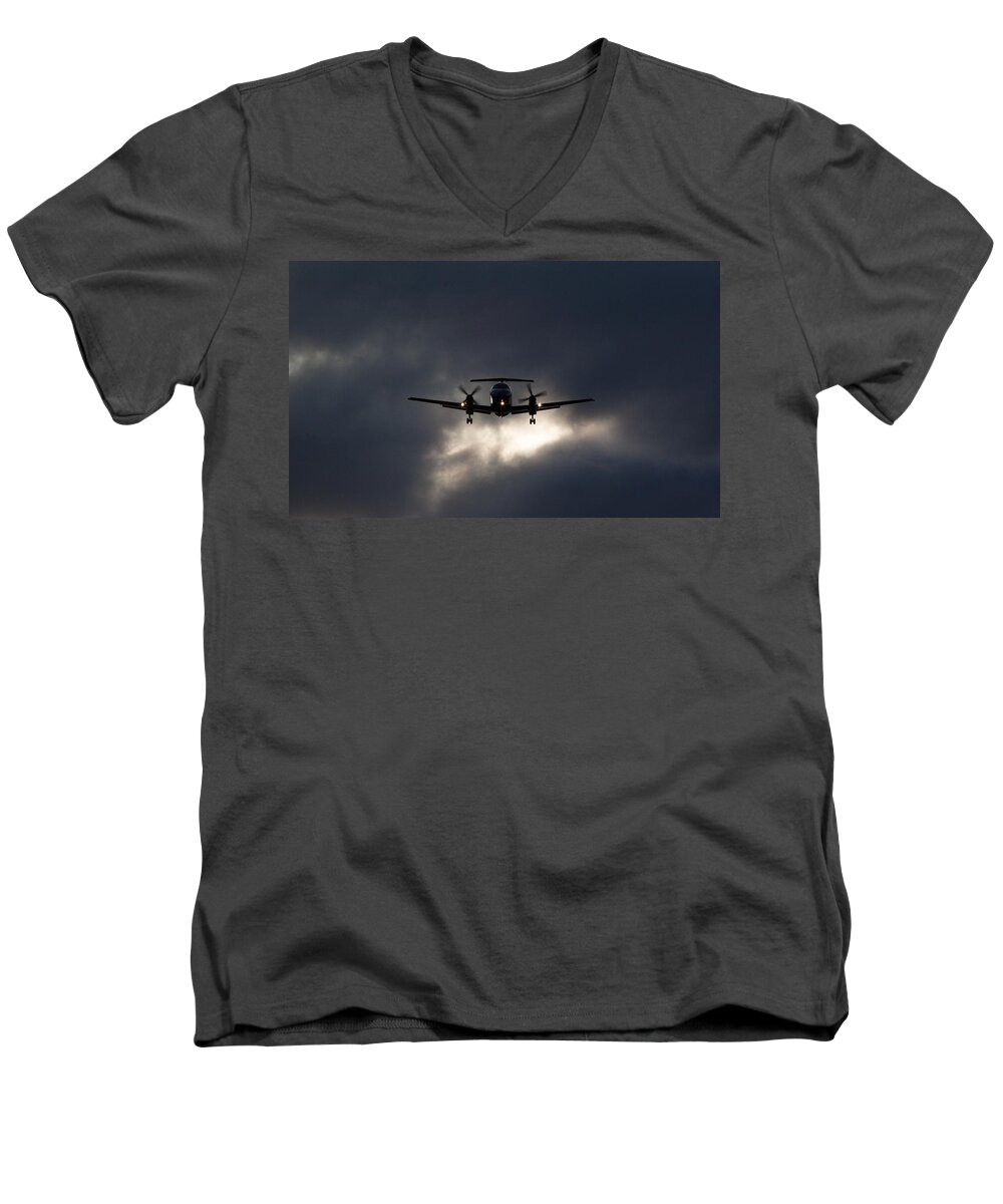 Skywest Men's V-Neck T-Shirt featuring the photograph Brasilia Breakout by John Daly