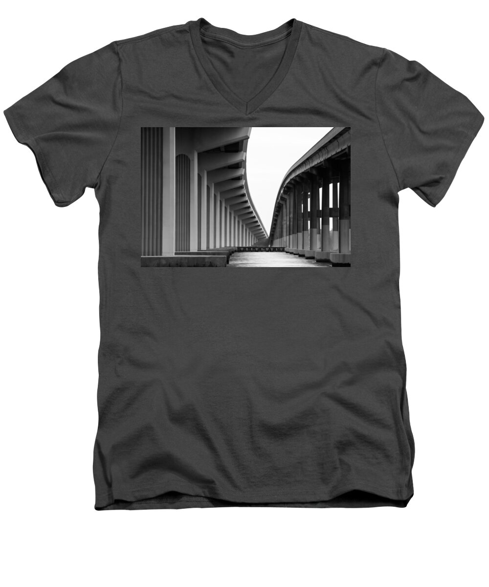 Florida Men's V-Neck T-Shirt featuring the photograph Bridge to Nowhere by Stefan Mazzola