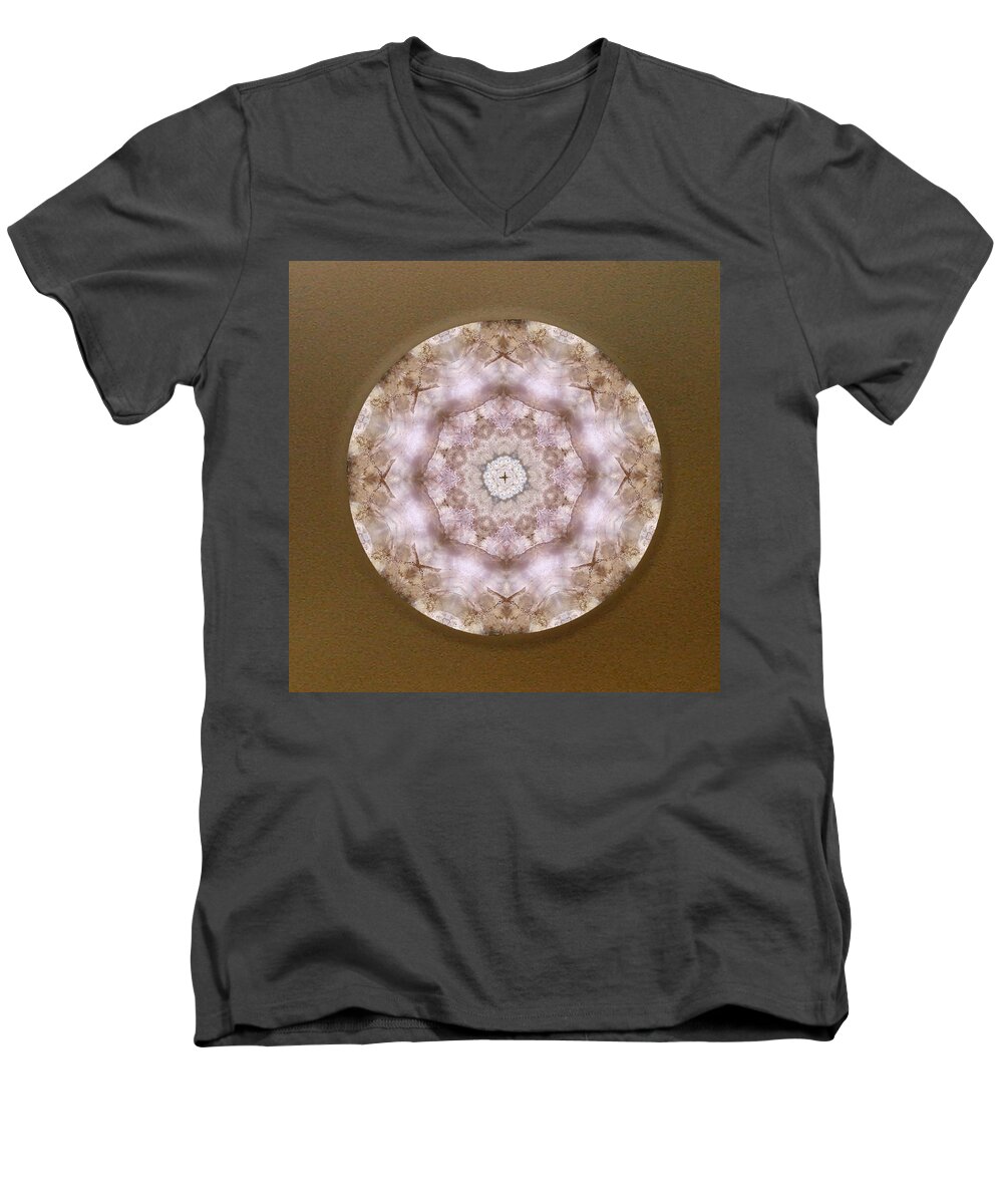 Auralite 23 Crystal Men's V-Neck T-Shirt featuring the mixed media Buddha Blessing by Alicia Kent