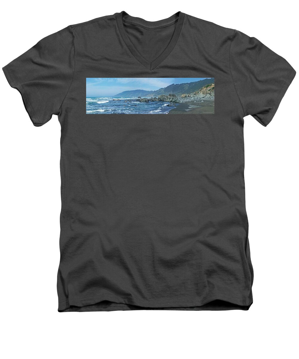 Beaches Men's V-Neck T-Shirt featuring the photograph California Beaches 3 by Harold Zimmer