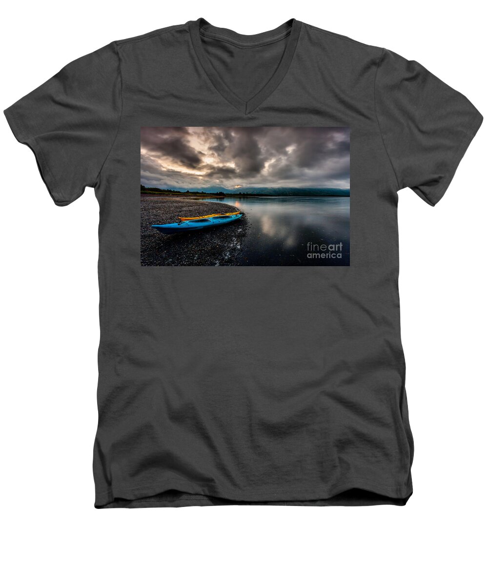Nature Men's V-Neck T-Shirt featuring the photograph Calm Evening by Steven Reed