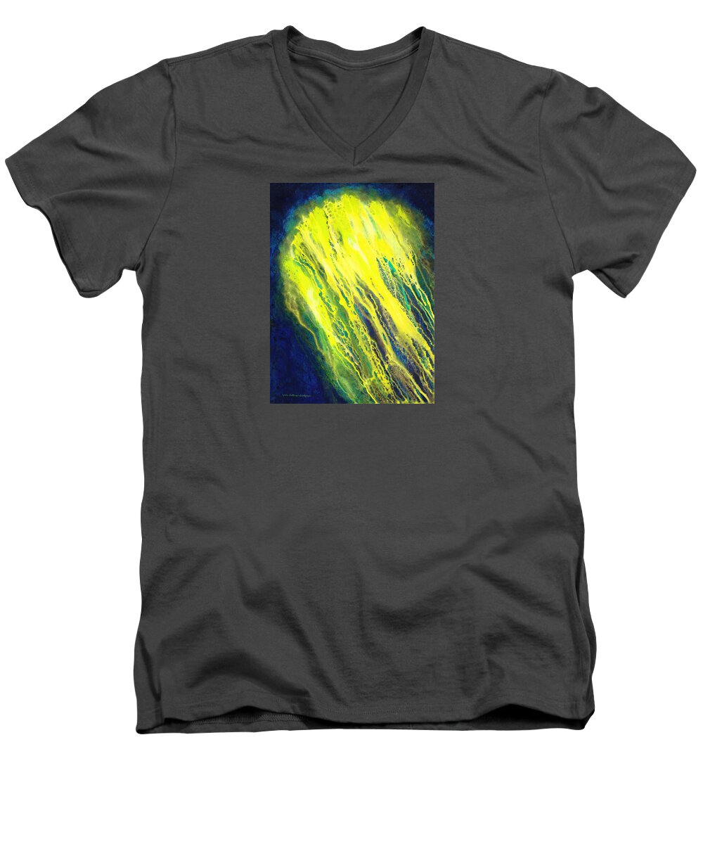 Abstract Men's V-Neck T-Shirt featuring the painting Canopus by Lynda Hoffman-Snodgrass