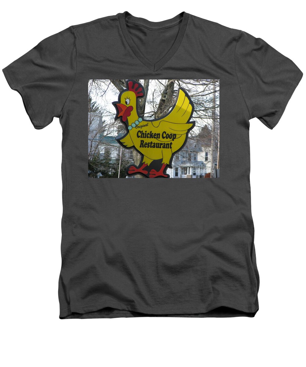 Chickens Men's V-Neck T-Shirt featuring the photograph Chicken Coop by Michael Krek