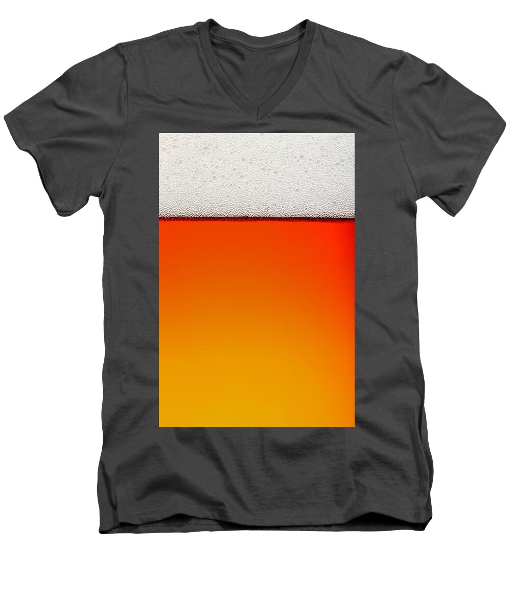 Beer Men's V-Neck T-Shirt featuring the photograph Clean Beer Background by Johan Swanepoel
