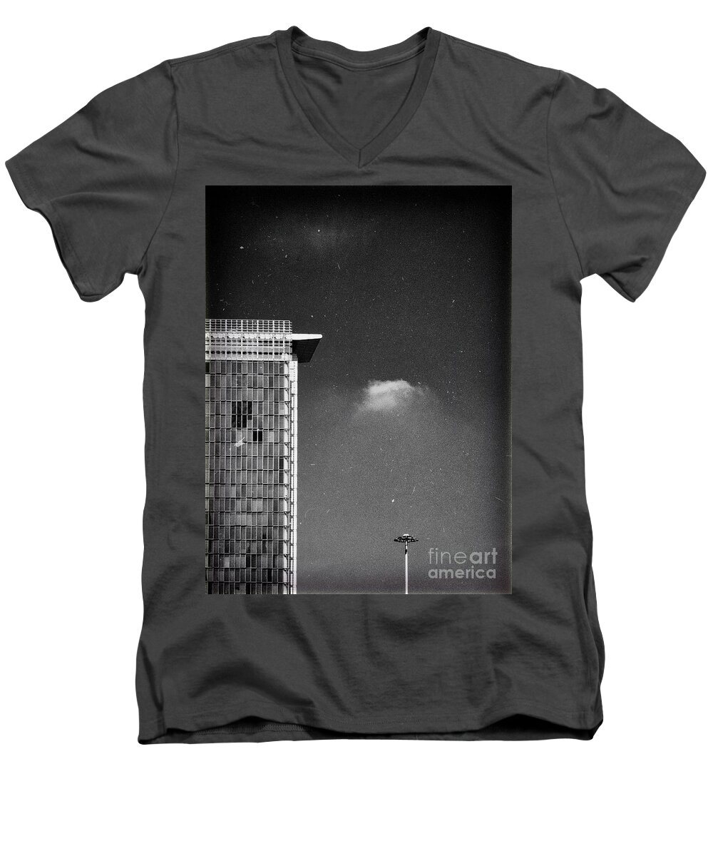 Architecture Men's V-Neck T-Shirt featuring the photograph Cloud lamp building by Silvia Ganora