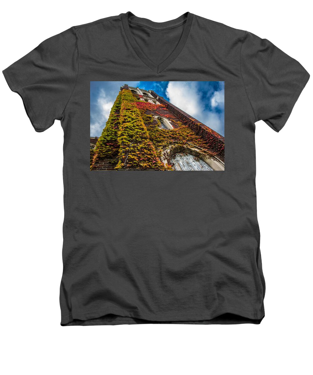 Bell Tower Men's V-Neck T-Shirt featuring the photograph Colorful Bell Tower by Pravin Sitaraman