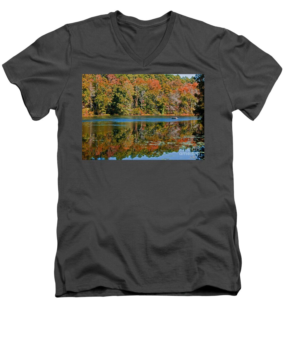 Fall Color Men's V-Neck T-Shirt featuring the photograph Colors of Fall by Sandra Clark