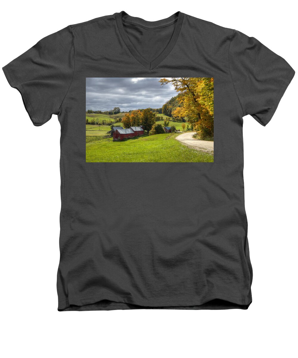 Jenne Farm Men's V-Neck T-Shirt featuring the photograph Country Farm by Donna Doherty