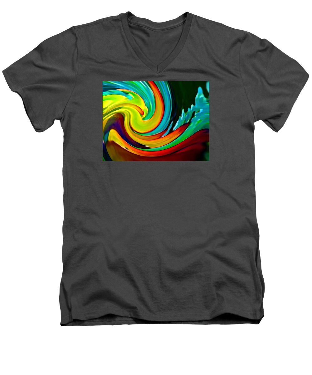 Waves Men's V-Neck T-Shirt featuring the painting Crashing Wave by Amy Vangsgard