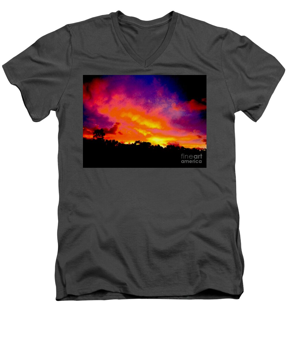 Landscape Men's V-Neck T-Shirt featuring the photograph Crystal Sunrise by Mark Blauhoefer