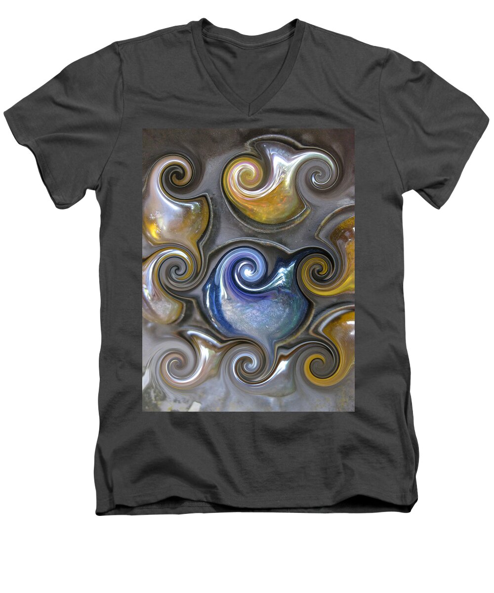Curls Men's V-Neck T-Shirt featuring the photograph Curlicue II by Carolyn Jacob