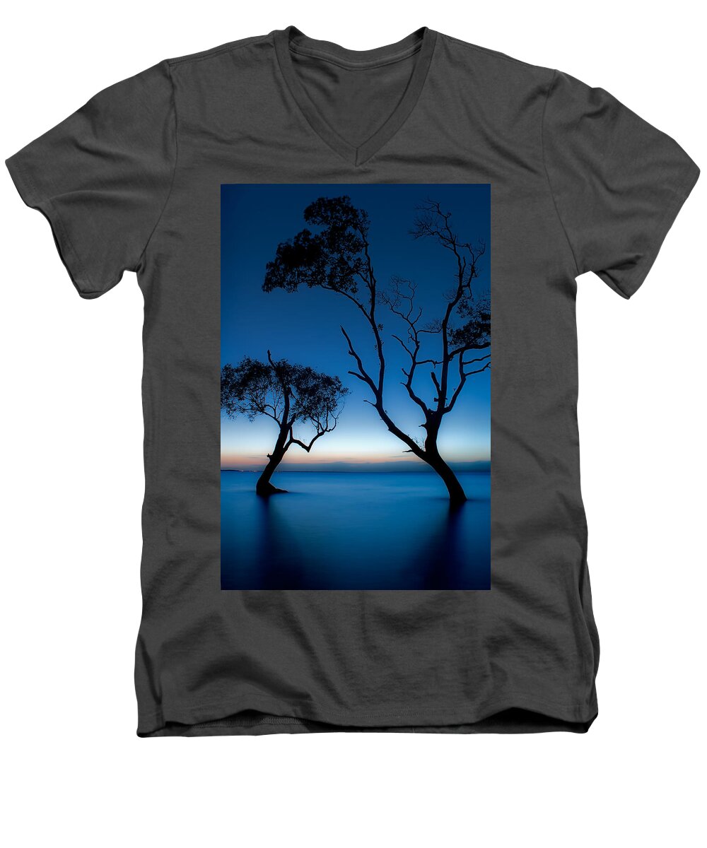 2012 Men's V-Neck T-Shirt featuring the photograph Dancing Mangroves by Robert Charity