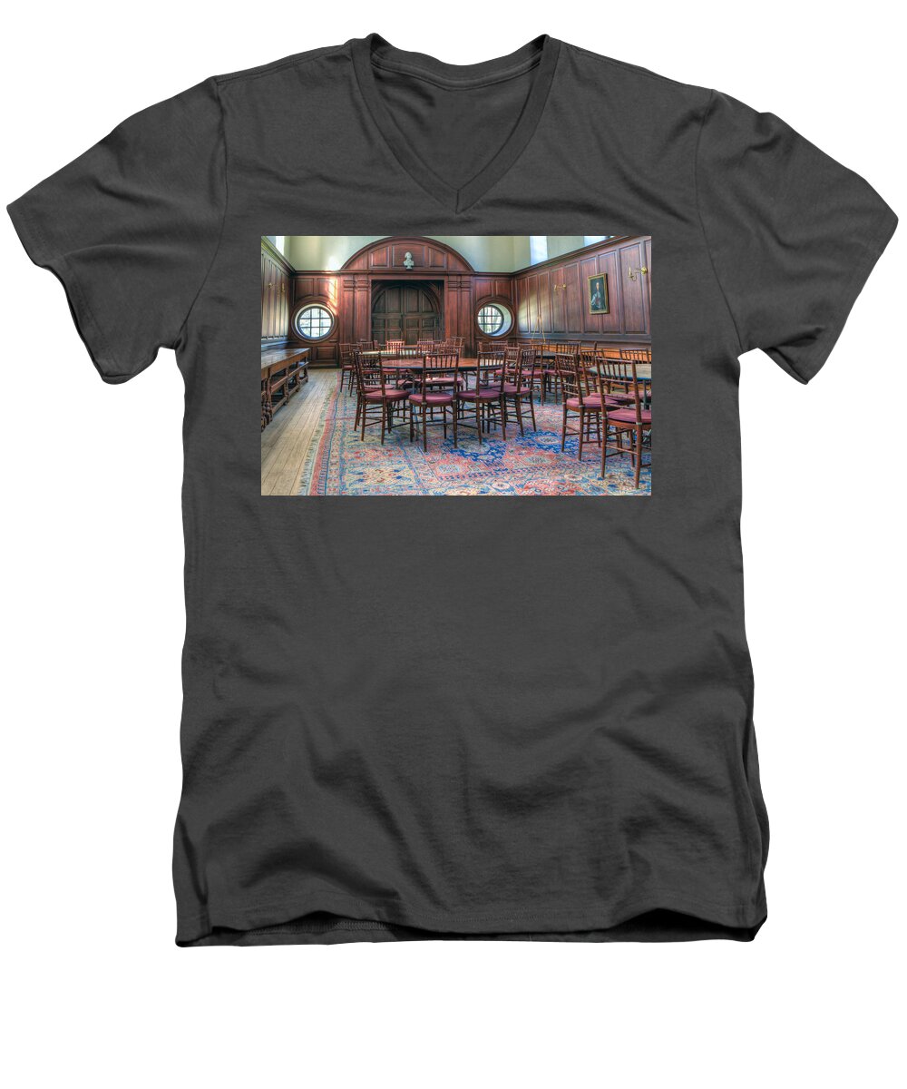 Dining Hall Men's V-Neck T-Shirt featuring the photograph Dining Hall Wren Building by Jerry Gammon