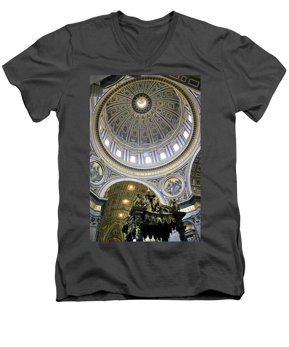 Kg Men's V-Neck T-Shirt featuring the photograph Dome of St. Peter's Basilica by KG Thienemann