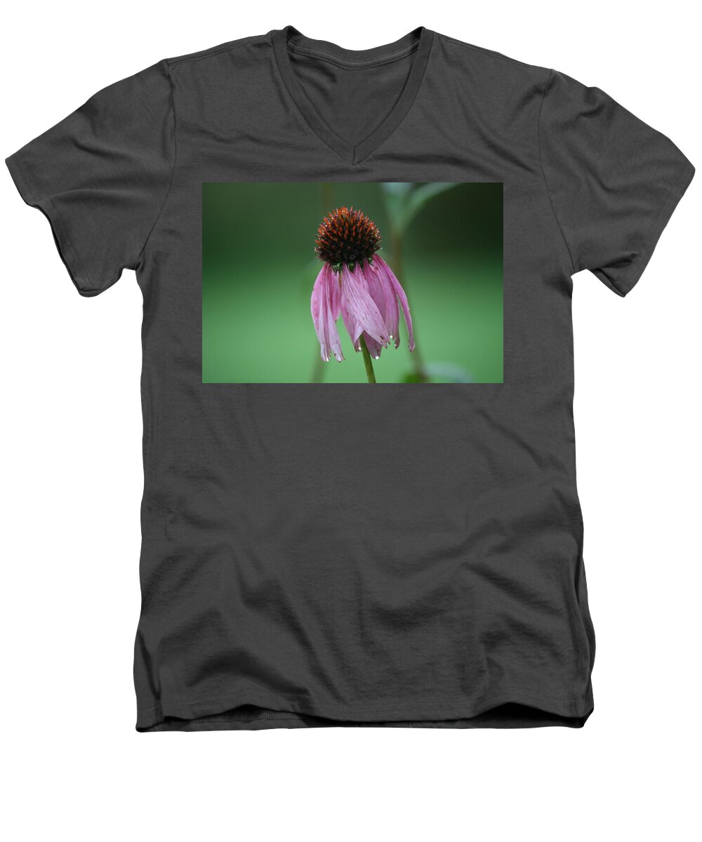 Floral Men's V-Neck T-Shirt featuring the photograph Droopy Echinacea by Neal Eslinger