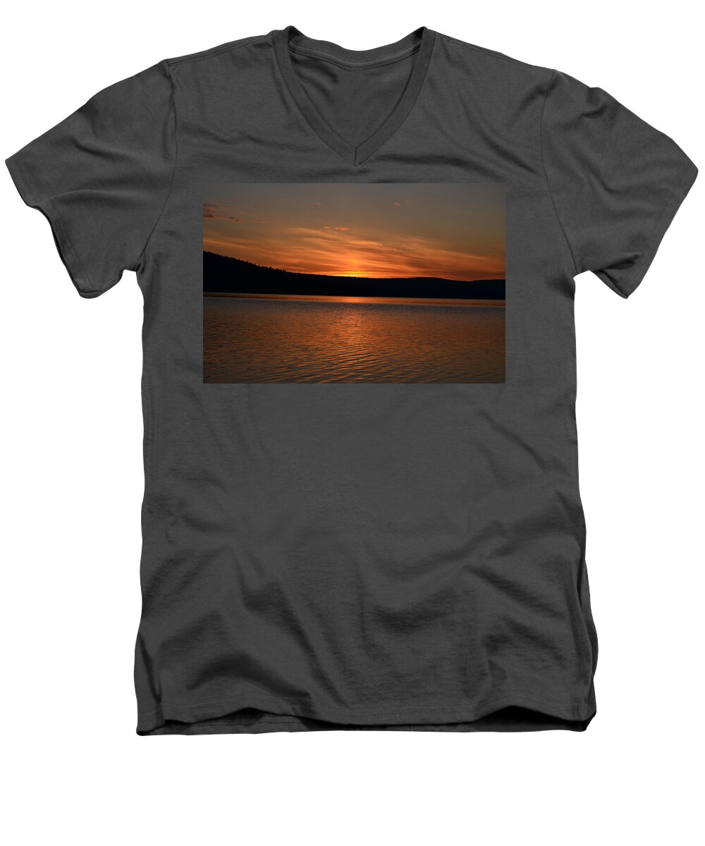 Nature Men's V-Neck T-Shirt featuring the photograph Dying breath of the day by James Petersen