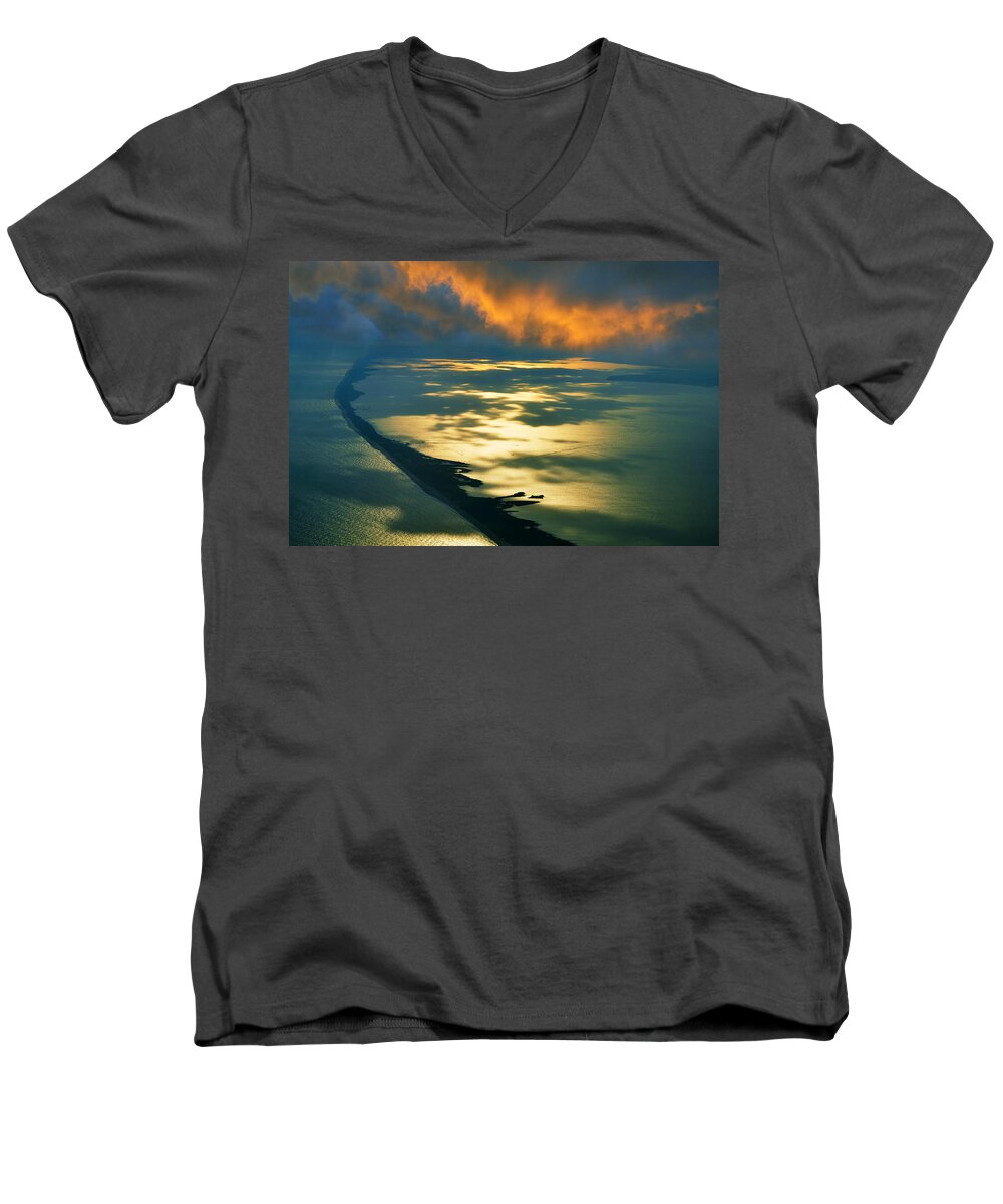 Fire Island Men's V-Neck T-Shirt featuring the photograph Fire Island by Laura Fasulo