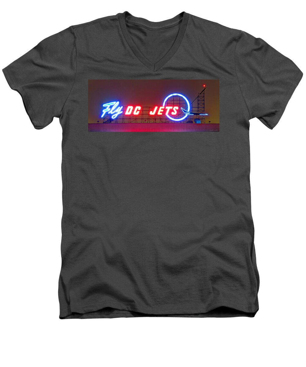 Plane Men's V-Neck T-Shirt featuring the photograph Fly DC Jets by Heidi Smith