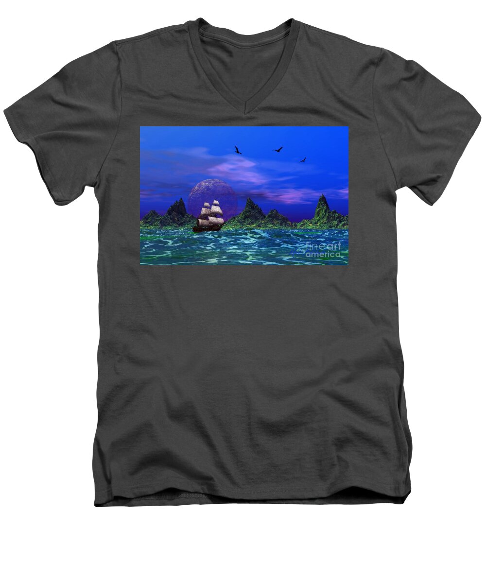 Landscape Men's V-Neck T-Shirt featuring the photograph Flying Dutchman by Mark Blauhoefer