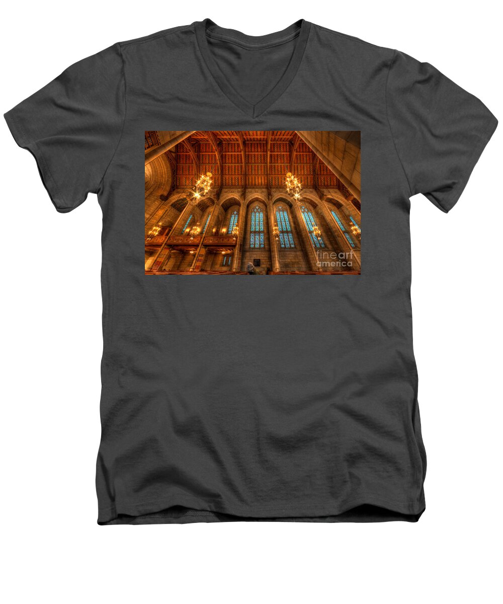 Architecture Men's V-Neck T-Shirt featuring the photograph Fourth Presbyterian Church Chicago by Wayne Moran