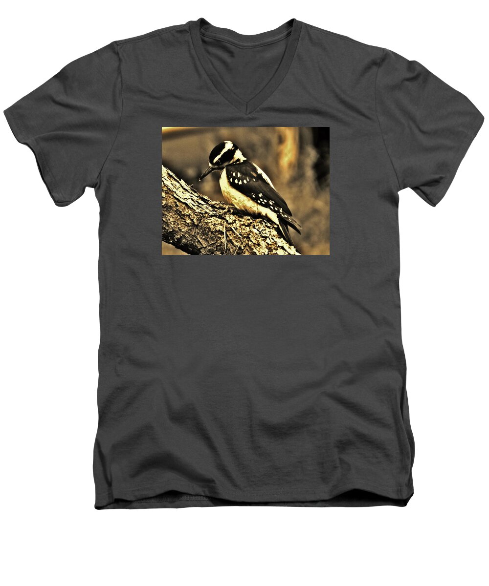 Bird Men's V-Neck T-Shirt featuring the photograph Full-Color Not Needed by VLee Watson