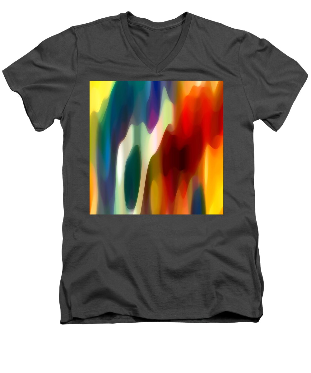 Fury Men's V-Neck T-Shirt featuring the painting Fury 1 by Amy Vangsgard