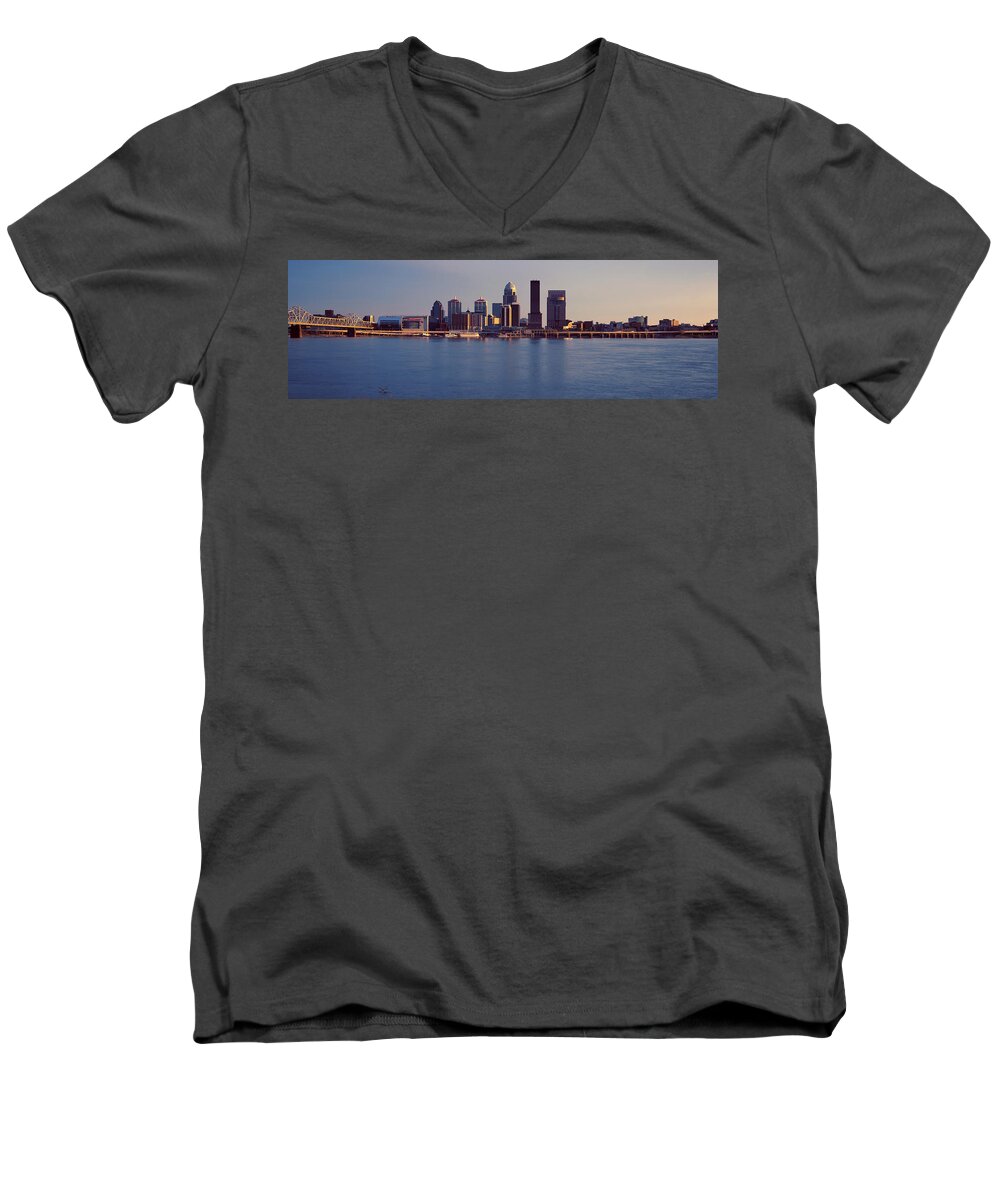 Photography Men's V-Neck T-Shirt featuring the photograph George Rogers Clark Memorial Bridge by Panoramic Images